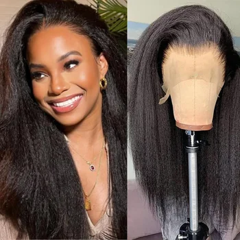 Кудрявый прямой парик на кружеве 360 HD 13x4 парики на кружеве для чернокожих женщин