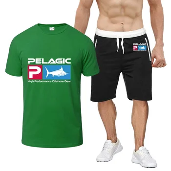 Лето 2024, Мужской Высококачественный удобный Новый логотип Pelagic Fishing, Восьмицветный костюм с короткими рукавами, повседневная модная футболка, топы