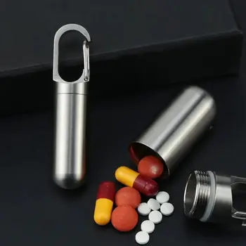 Мини-герметичная коробка для хранения таблеток, контейнер для лекарств, Органайзер для таблеток из нержавеющей стали, Водонепроницаемый футляр для таблеток для путешествий на открытом воздухе