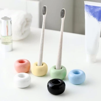 Мини-керамический держатель для зубных щеток, подставка для туалетного столика в ванной комнате, держатель для зубных щеток ручной работы, 4,5 Х 2,8 см