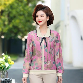 Модная блузка с принтом, повседневная женская одежда с отложным воротником, весна-осень 2023, рубашка с принтом с длинным рукавом