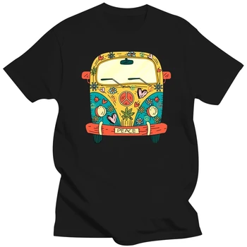 Мужская Футболка Lsd Hippie Bus Shirt For Men - Peace Psychedelic Acid Art Trippy Clothing Usa Летние Топы С Круглым вырезом, Футболка