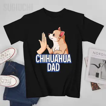 Мужская футболка унисекс для папы Чихуахуа, футболки для папы, футболки для женщин, футболки для мальчиков из 100% хлопка