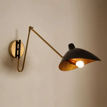 Настенный светильник в скандинавском стиле для спальни, гостиной, ресторана, складные телескопические прикроватные бра с коромыслом на длинной штанге