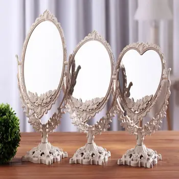 Настольное зеркало для макияжа высокой четкости в ретро-европейском стиле без мертвых углов, двойное плоское зеркало, Нано-цветное бытовое оборудование