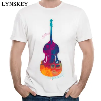 Новая летняя мужская футболка LYNSKEY с красочным рисунком контрабаса на мужской одежде, футболки, рубашка с круглым вырезом для стильных мужских футболок