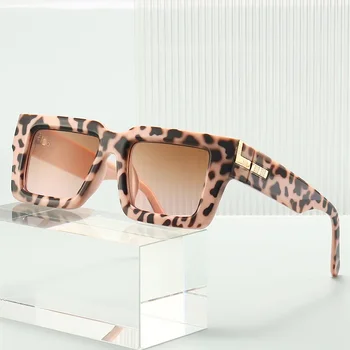 Новые модные солнцезащитные очки в квадратной оправе в европейском и американском стиле, ретро-трендовые солнцезащитные очки в черепаховом панцире