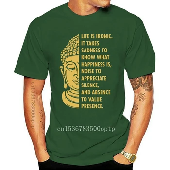 Новый Будда Буддизм, жизнь иронична, от печали к счастью, футболка Летняя модная мужская футболка с коротким рукавом