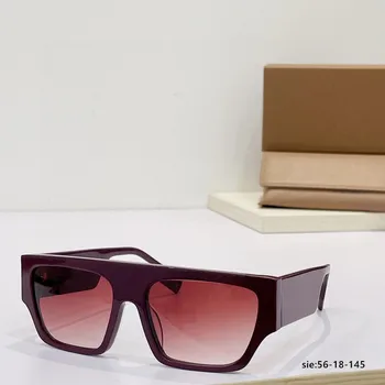 Новый прямоугольный тренд ретро-моды, черный плоский верх, широкие штанины, брендовый дизайн, эстетичные женские солнцезащитные очки UV400