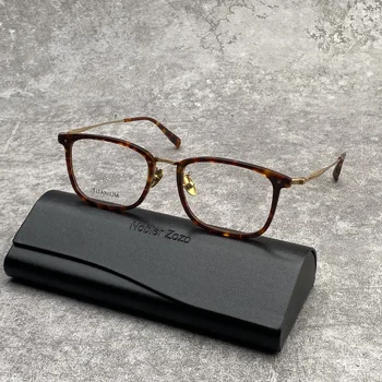 Оправа для очков из ацетата титана для мужчин и женщин, ультралегкие очки для близорукости в стиле ретро, дизайнерский роскошный бренд optical gla