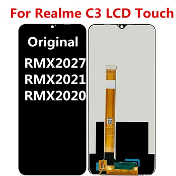 Оригинал для Realme C3 Display LCD RMX2027 RMX2021 RMX2020 Рамка Сенсорного Экрана В Сборе Замена Для Realme C3 LCD