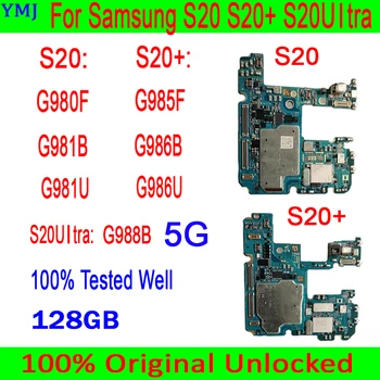 Оригинальная Разблокированная Материнская Плата 4G Для Samsung Galaxy S20 G980F S20Plus G985F Материнская Плата 100% Протестирована Логическая Плата 128 ГБ Пластина 0