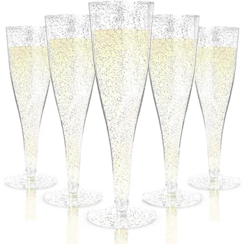 Пластиковые бокалы для шампанского, Многоразовые бокалы для вина на ножках для вечеринки в саду