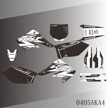 Полные графические наклейки, наклейки на фоне мотоцикла, пользовательский номер, название для KAWASAKI KXF 250 KXF250 KX 250F 2004 2005