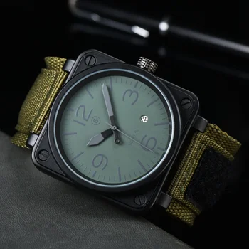Популярные оригинальные брендовые часы для мужчин, каучуковый ремешок, Механическая Автоматическая дата, ежедневные Водонепроницаемые наручные часы, лагерный циферблат, часы AAA