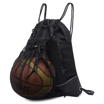 Портативный Баскетбольный рюкзак на шнурке Сетчатая сумка Для футбола Сумки для хранения волейбольных мячей Спорт на открытом воздухе Путешествия Тренажерный зал Йога