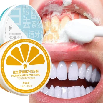 Пробиотики Fresh и зубной порошок для мытья зубов, устраняющий пятна от желтизны, очищающий рот, освежающий дыхание