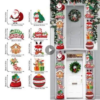 Рождественский дверной баннер Санта-Клауса, Веселого Рождества, Праздничные украшения для дома, Подвесной орнамент, Рождественский подарок Navidad, Новый 2023 год