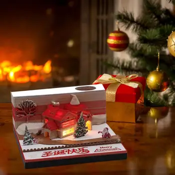 Рождественский Дом 3D Блокнот Merry Christmas House 3D Блокнот Для Заметок Офисные Бумажные Заметки Рождественский Подарок На День Рождения