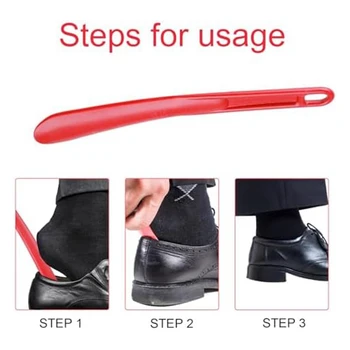 Рожок для обуви - 25 см - Короткая ручка - Очень устойчивая - С отверстием для подвешивания - Эргономичная форма - Подходит для женщин, людей