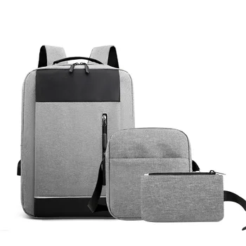 Рюкзак, перезаряжаемый через USB, мужской и женский, большой емкости, Простой деловой рюкзак для компьютера, рюкзак для отдыха и путешествий, Студенческий рюкзак