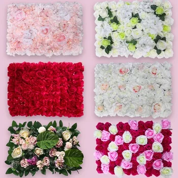 Ряды искусственных Роз Свадебное украшение Фон для вышивания Шаром Стена для украшения витрин торгового центра Стена завода
