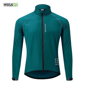 Светоотражающие мужские велосипедные куртки WOSAWE, ветрозащитная одежда для езды на велосипеде, ветровка для занятий спортом на открытом воздухе, бег, горный велосипед, сетчатый жилет