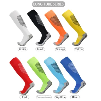 Силиконовые нескользящие носки с высоким захватом для мужчин, спортивные полотенца для взрослых с утолщенным дном и длинным приклеенным футбольным мячом 0