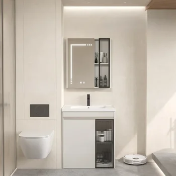 Современный шкаф для ванной комнаты из нержавеющей стали, напольный умывальник, небольшой шкафчик для туалетного столика с раковиной, мебель для ванной комнаты