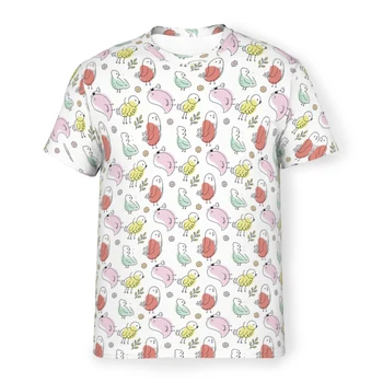 Специальная футболка для влюбленных из полиэстера с рисунком Everybirdy, Высококачественная Креативная Тонкая футболка, Материал