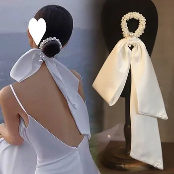 Украшенный бисером Изысканный свадебный головной убор с бабочкой, веревка для волос, обруч для волос с жемчугом невесты, аксессуары для волос