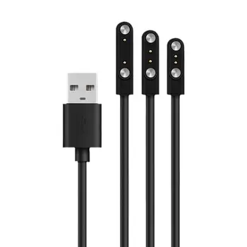 Универсальный магнитный кабель для зарядки смарт-часов с 2 контактами 2.84/4/7.62 расстояние мм между кабелями зарядного устройства USB Black Novel