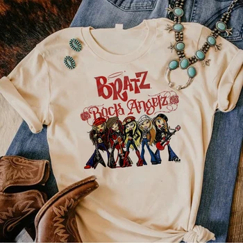 Футболка Bratz женская аниме уличная одежда футболка для девочек аниме 2000-х одежда