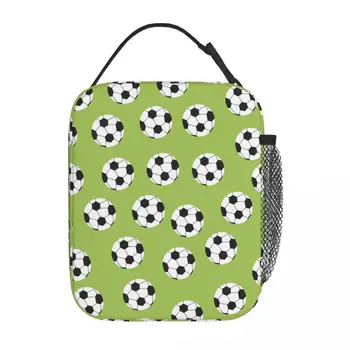 Футбольные мячи Зеленые футбольные пакеты для ланча с изоляцией, термоконтейнер для ланча, большой ланч-бокс для девочек и мальчиков для пикника на пляже