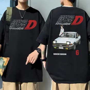 Японское Аниме Drift AE86 Initial D Фудзивара Такуми Графическая футболка JDM Racing Skyline GTR R34 RX7 Футболка Мужские Хлопковые Топы Тройники