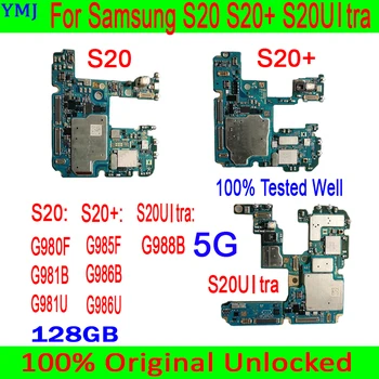 Оригинальная Разблокированная Материнская Плата 4G Для Samsung Galaxy S20 G980F S20Plus G985F Материнская Плата 100% Протестирована Логическая Плата 128 ГБ Пластина 1