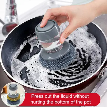 Портативный Кухонный дозатор мыла Щетка для мытья посуды Простой в использовании Скруббер Инструмент для мытья Посуды Инструмент для чистки кухни 1