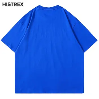 Уличная футболка 90-х, Мужская толстая футболка Y2K, Топы в стиле хип-хоп харадзюку, Винтажная футболка оверсайз из 100% хлопка, Мужская одежда с круглым вырезом 2023 1
