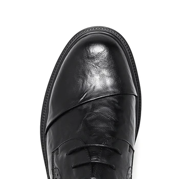 Британские деловые повседневные мужские винтажные кожаные летние коричневые туфли на мягкой подошве 2