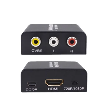 Мини-конвертер AV-to-HDMI, конвертер высокой четкости AV-to-HDMI, адаптер RCA, многофункциональный конвертер HDMI. 2