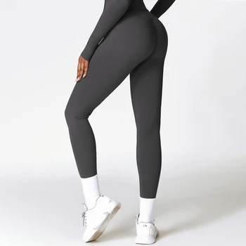 Мягкие Спортивные штаны для йоги с высокой талией, леггинсы для йоги, подтягивающие бедра, спортивные леггинсы для бега, брюки для фитнеса, Женская одежда для йоги 2