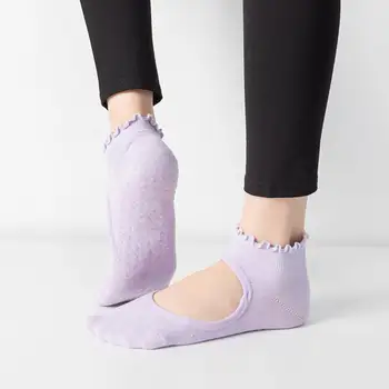 1 пара женских носков для йоги, стильные носки для гимнастики, балета, пилатеса, фитнеса, износостойкие носки для штанги 3