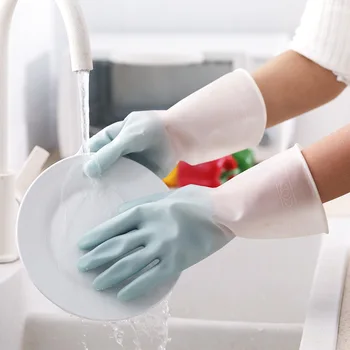 Латексные перчатки для домашней уборки, силиконовые Перчатки для мытья посуды, кухонные резиновые перчатки 3