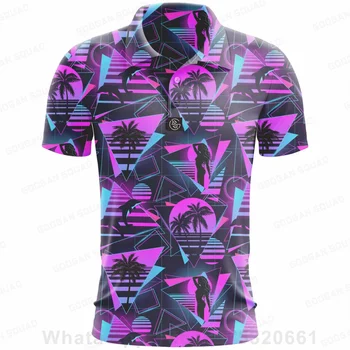 Летние красочные модные футболки-поло, мужская футболка с коротким рукавом, Быстросохнущая армейская команда, пуловер для гольфа, футболка, топы, одежда 3