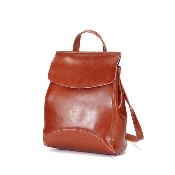 Летом 2023 года Новая женская сумка-рюкзак из воловьей кожи На одно плечо, рюкзак двойного назначения, простые и великолепные женщины 3