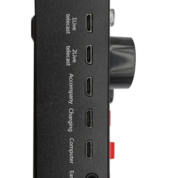 Новый Микрофон V8S USB Перезаряжаемый DSP Внешний Микшер Караоке 3,5 Мм Интерфейсная Звуковая карта Портативная Стереосистема для прямой трансляции 3