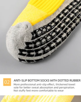 Силиконовые нескользящие носки с высоким захватом для мужчин, спортивные полотенца для взрослых с утолщенным дном и длинным приклеенным футбольным мячом 3