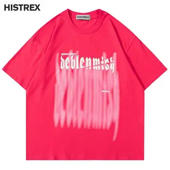 Уличная футболка 90-х, Мужская толстая футболка Y2K, Топы в стиле хип-хоп харадзюку, Винтажная футболка оверсайз из 100% хлопка, Мужская одежда с круглым вырезом 2023 3