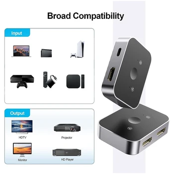Коммутатор, совместимый с 8K, Ultra HD 48 Гбит /с, Разветвитель HDR 2 в 1 для PS5 /4,, Appletv Fire Stick 4