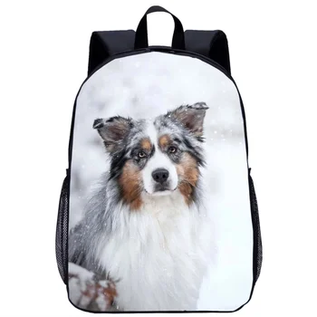 Милый рюкзак для собаки Колли Школьная сумка для девочек и мальчиков Повседневные сумки для книг Рюкзак для ноутбука Студенческие школьные сумки Подростковый рюкзак для путешествий 4